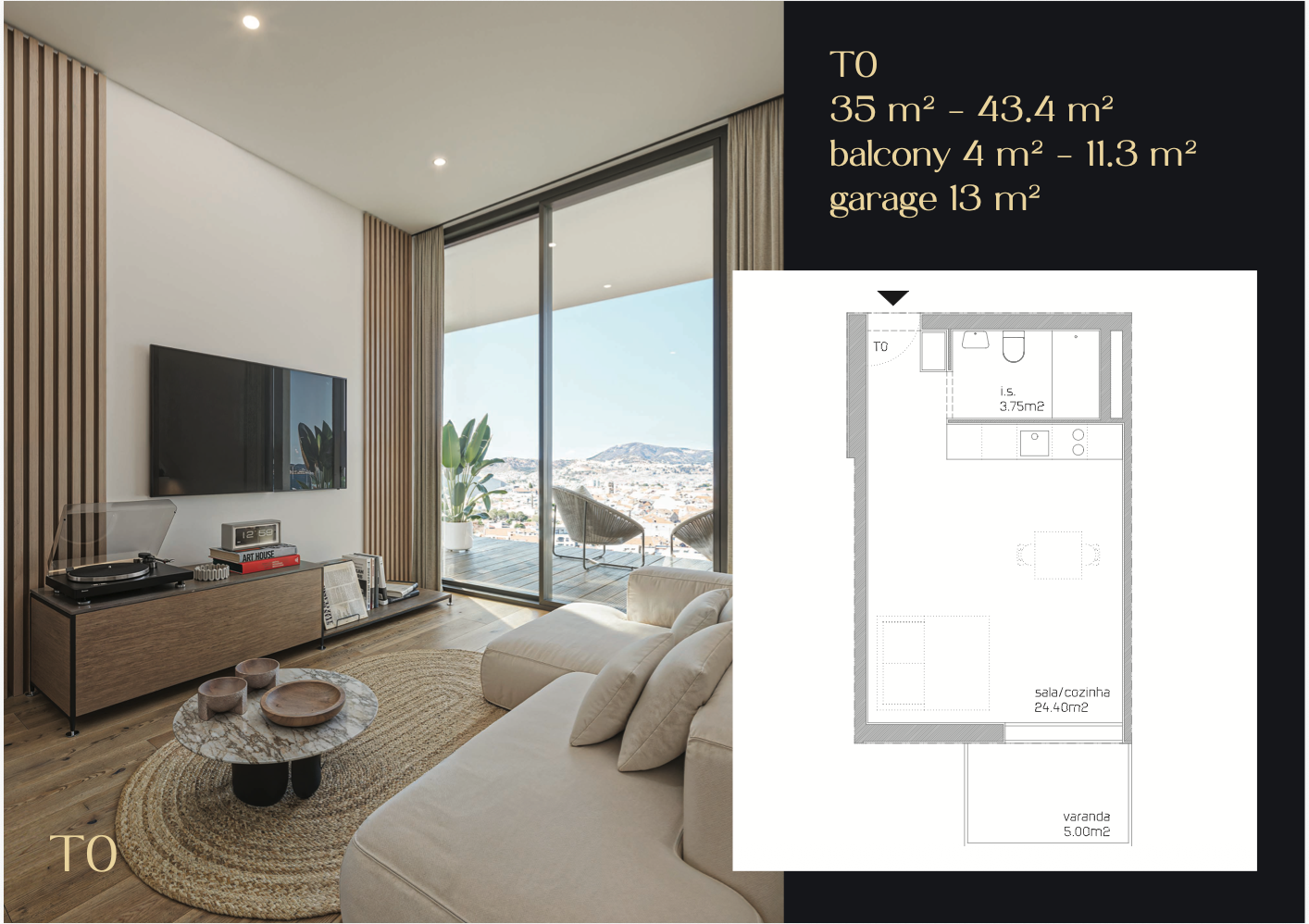 Planta Apartamento T0 - Belo Horizonte Setubal