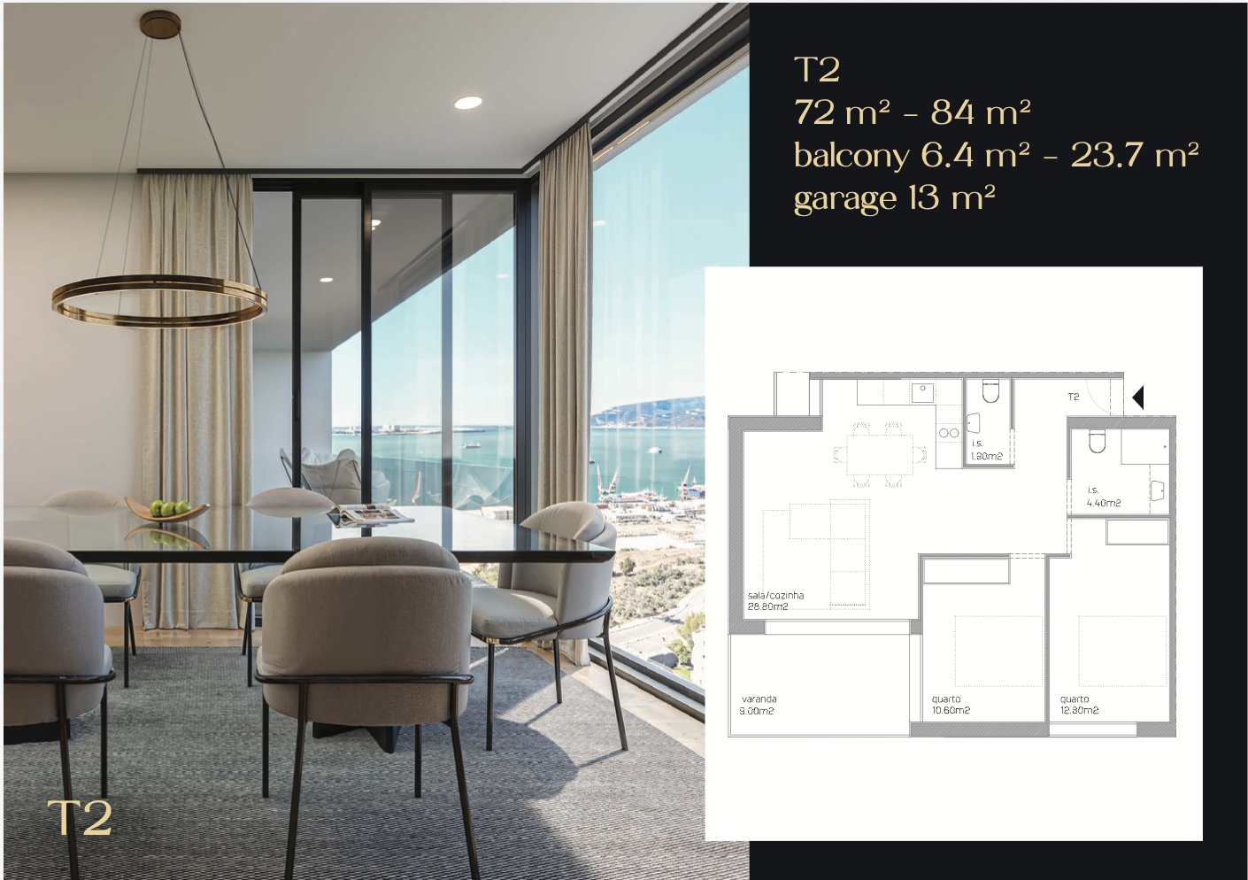 Planta Apartamento T2 - Belo Horizonte Setubal