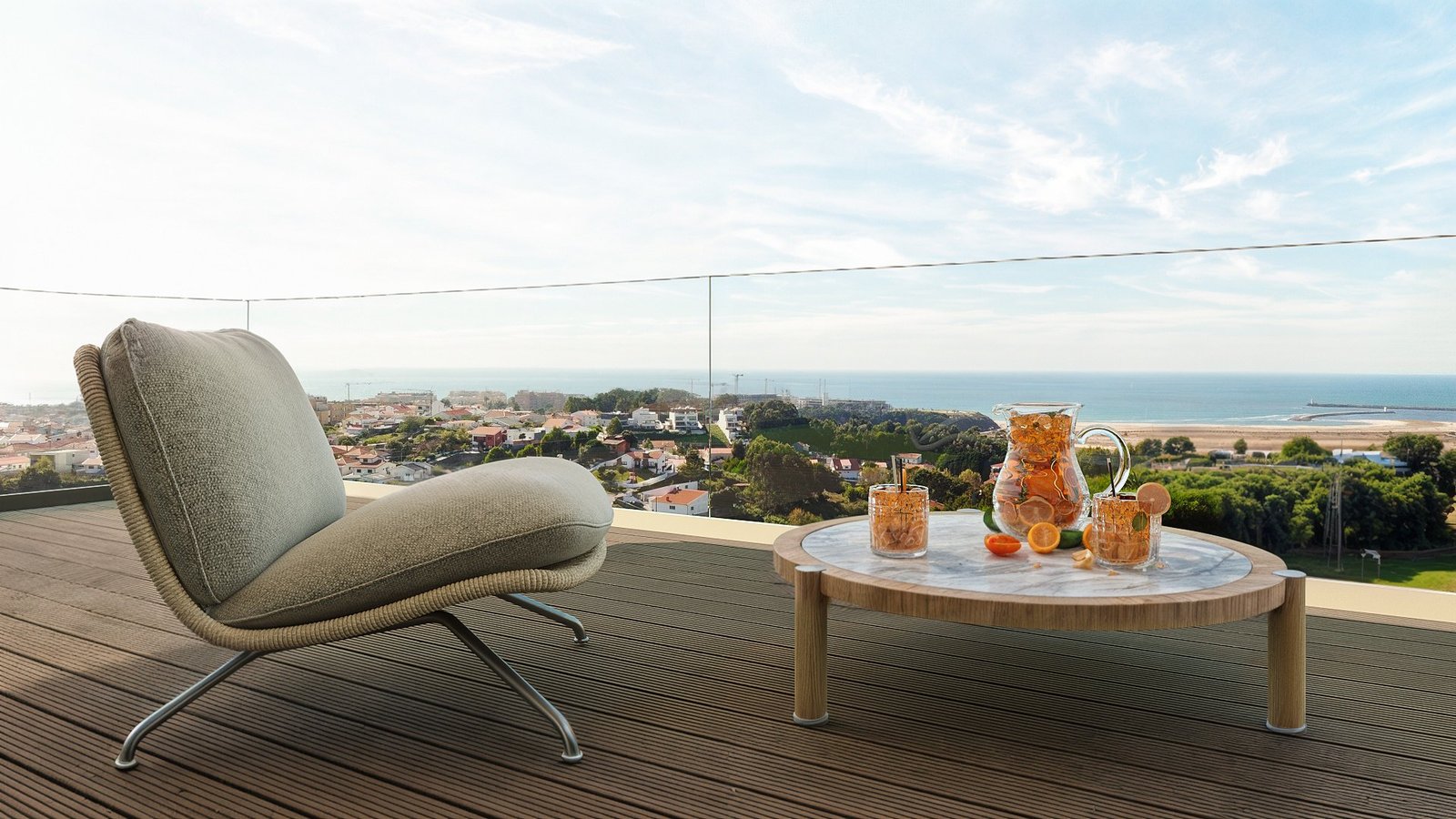 Terraço com vista mar