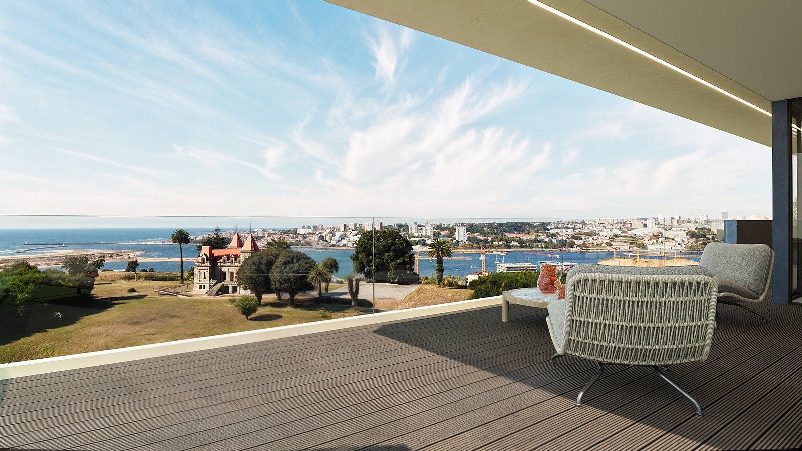 Terraço com vista sobre o mar